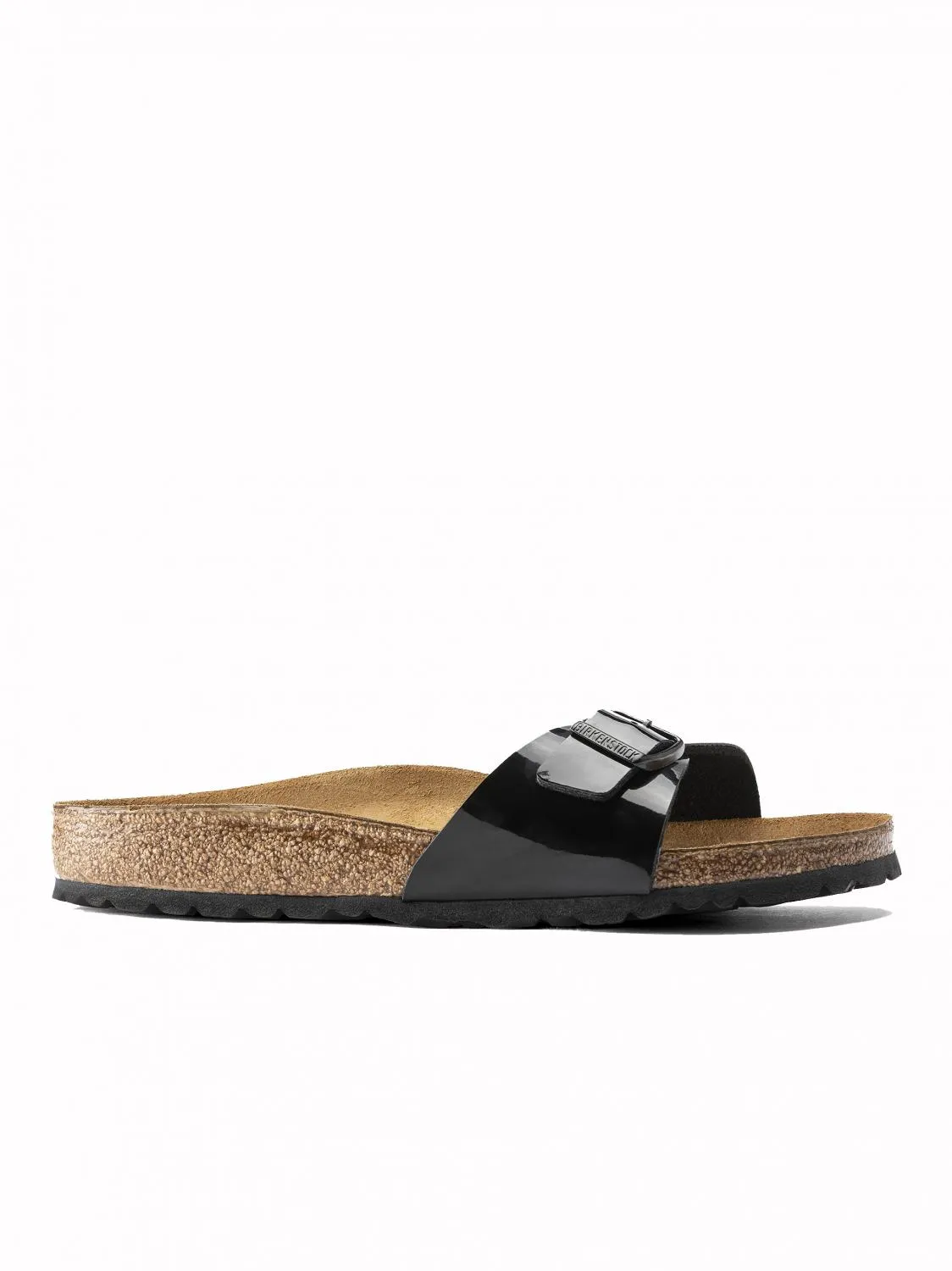 Birkenstock Madrid Sandale En Cuir Verni Noir - Achetez À Prix Outlet!