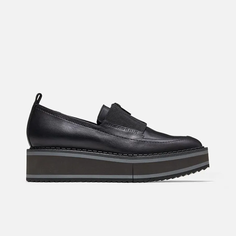BOAZ mocassins, cuir de veau noir || OUTLET