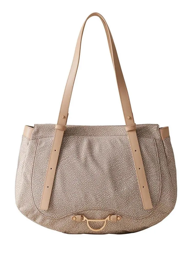 Borbonese Capri Nylon Sac Shopping Moyen Sable - Achetez À Prix Outlet!