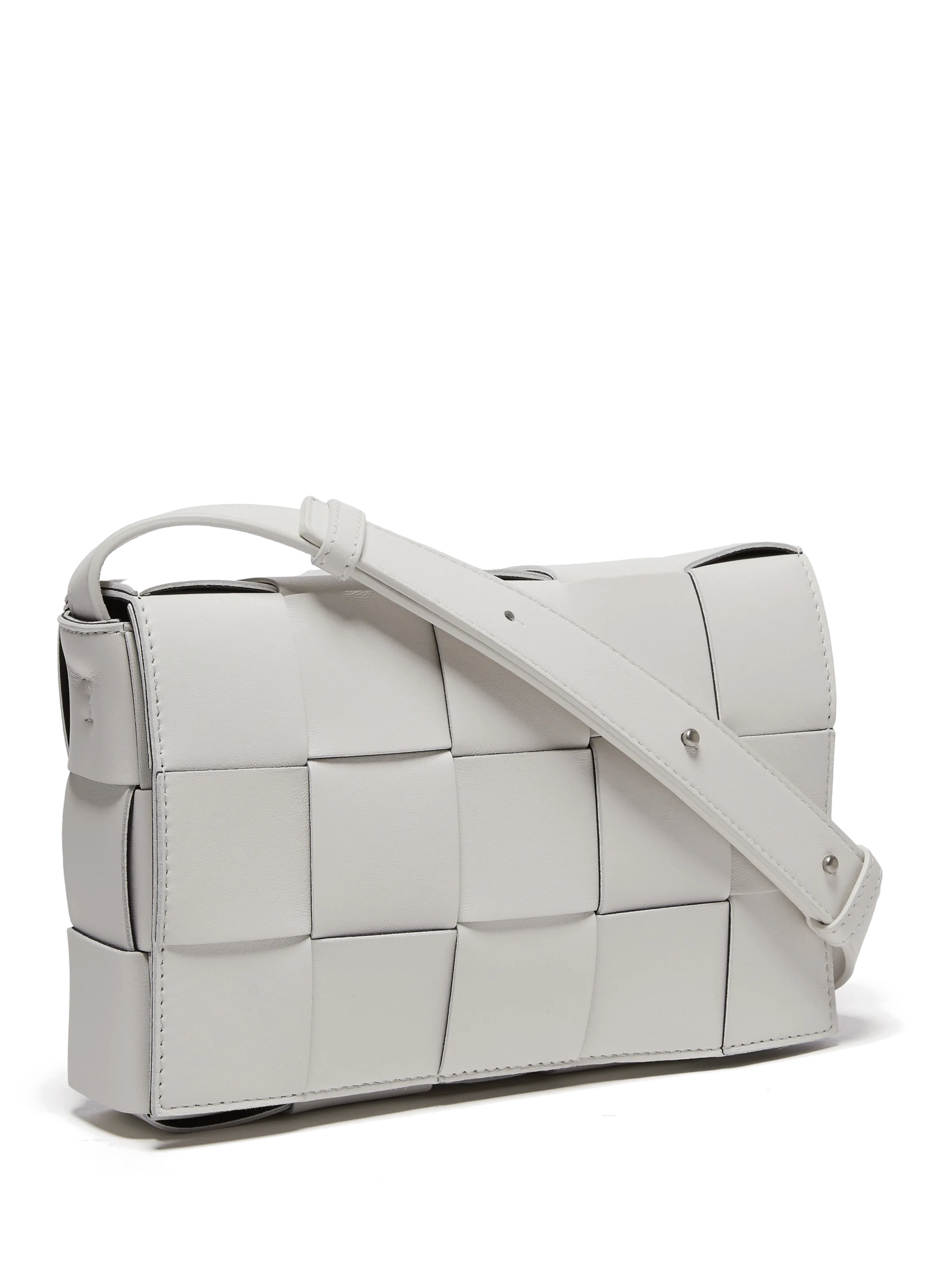 BOTTEGA VENETA  Sac à bandoulière Cassette en cuir Intrecciato - Blanc
