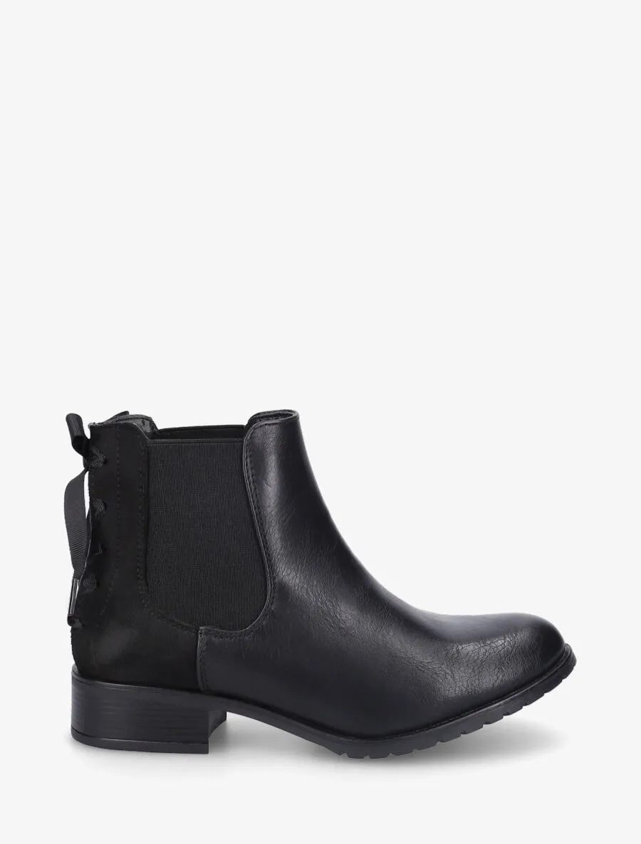 Bottines à contrefort style corset - Noir