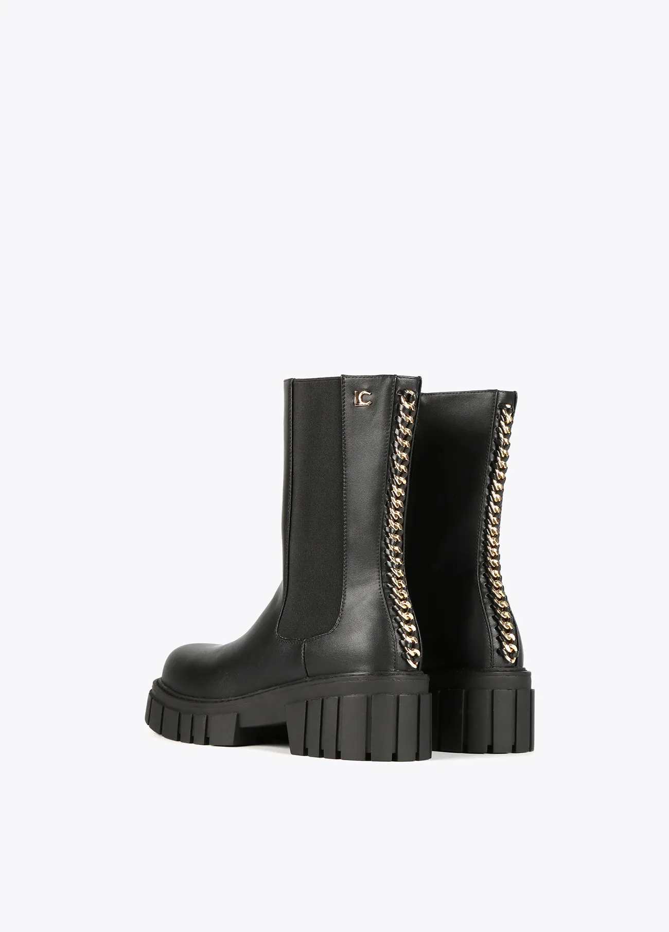 Bottines noires avec chaîne