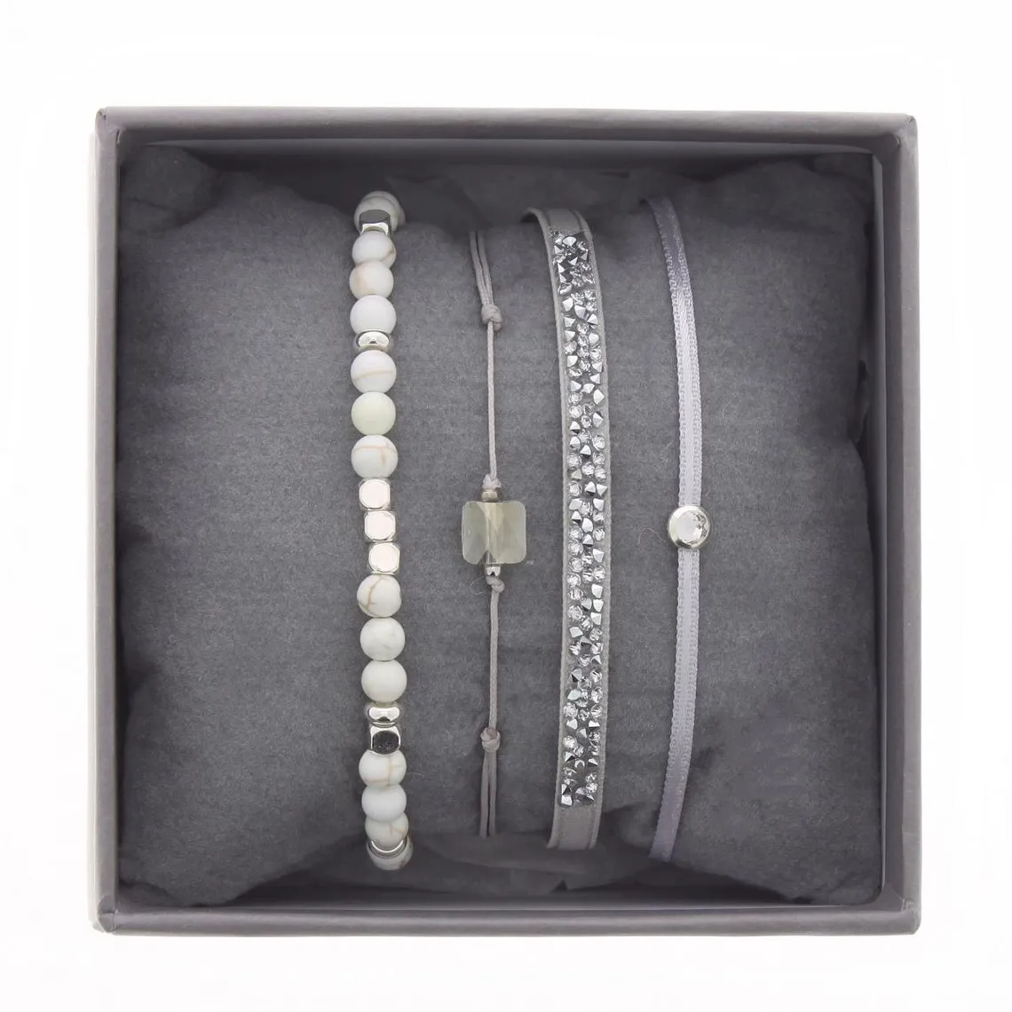 Bracelet Les Interchangeables A38632 - Bracelet Tissu Beige Cristaux Swarovski Les Interchangeables | 3 Suisses