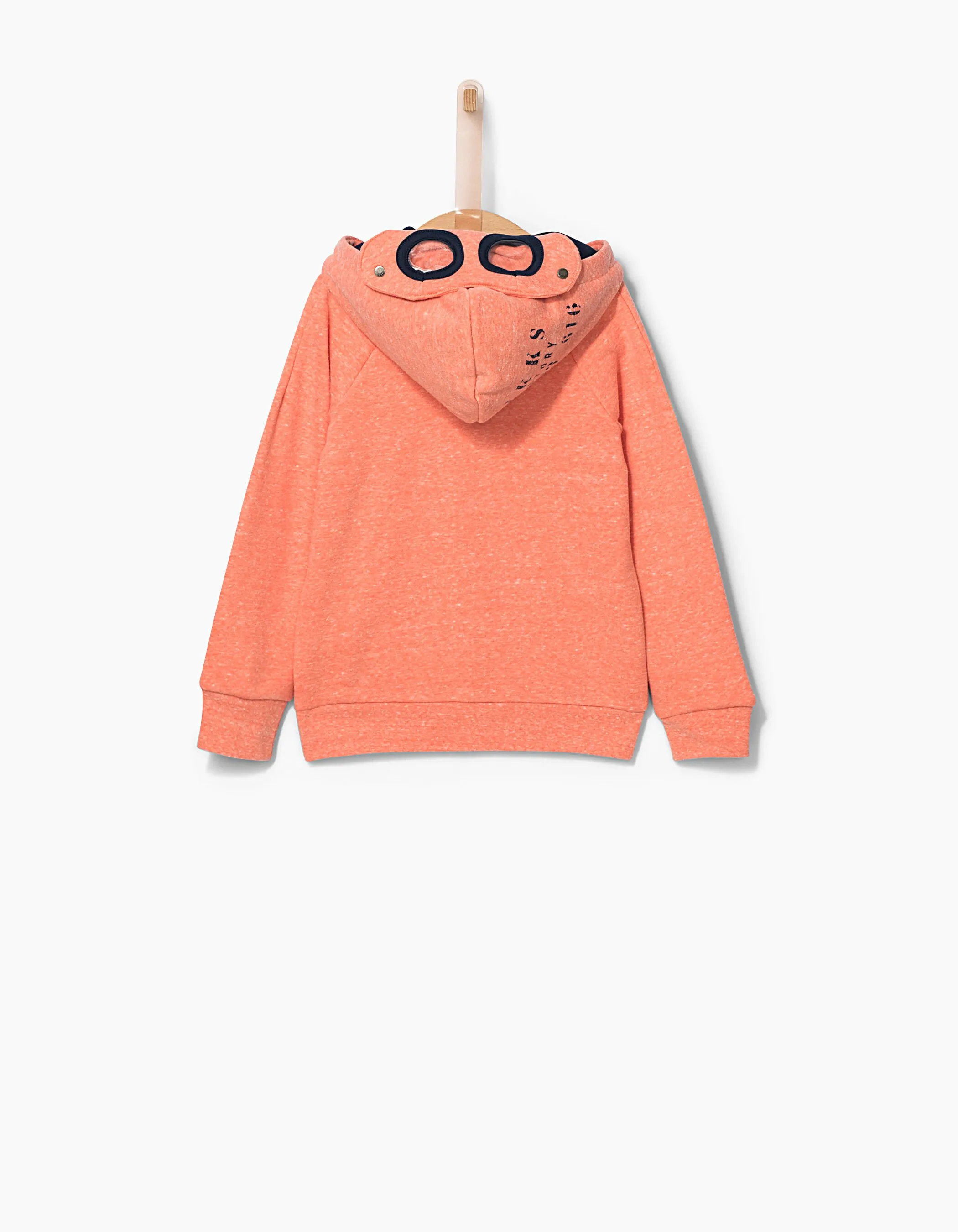 Cardigan terracotta en molleton à capuche-masque garçon 