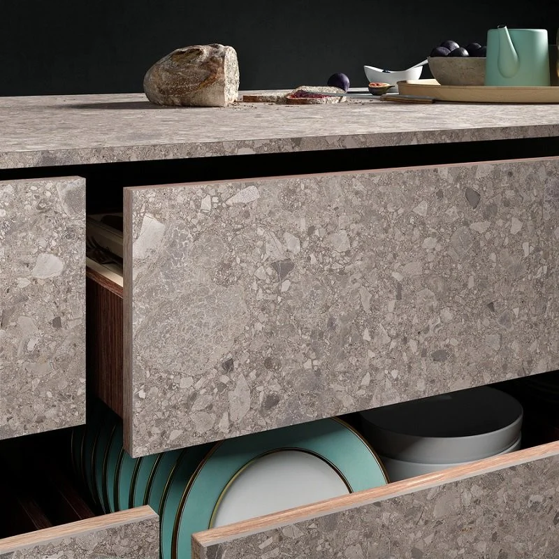 Carrelage gris clair grand format 120 x 260 cm