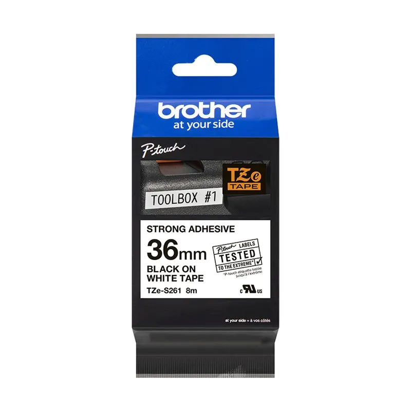 Cassette Brother TZE-S261 extra solide - 36 mm - noir / blanc