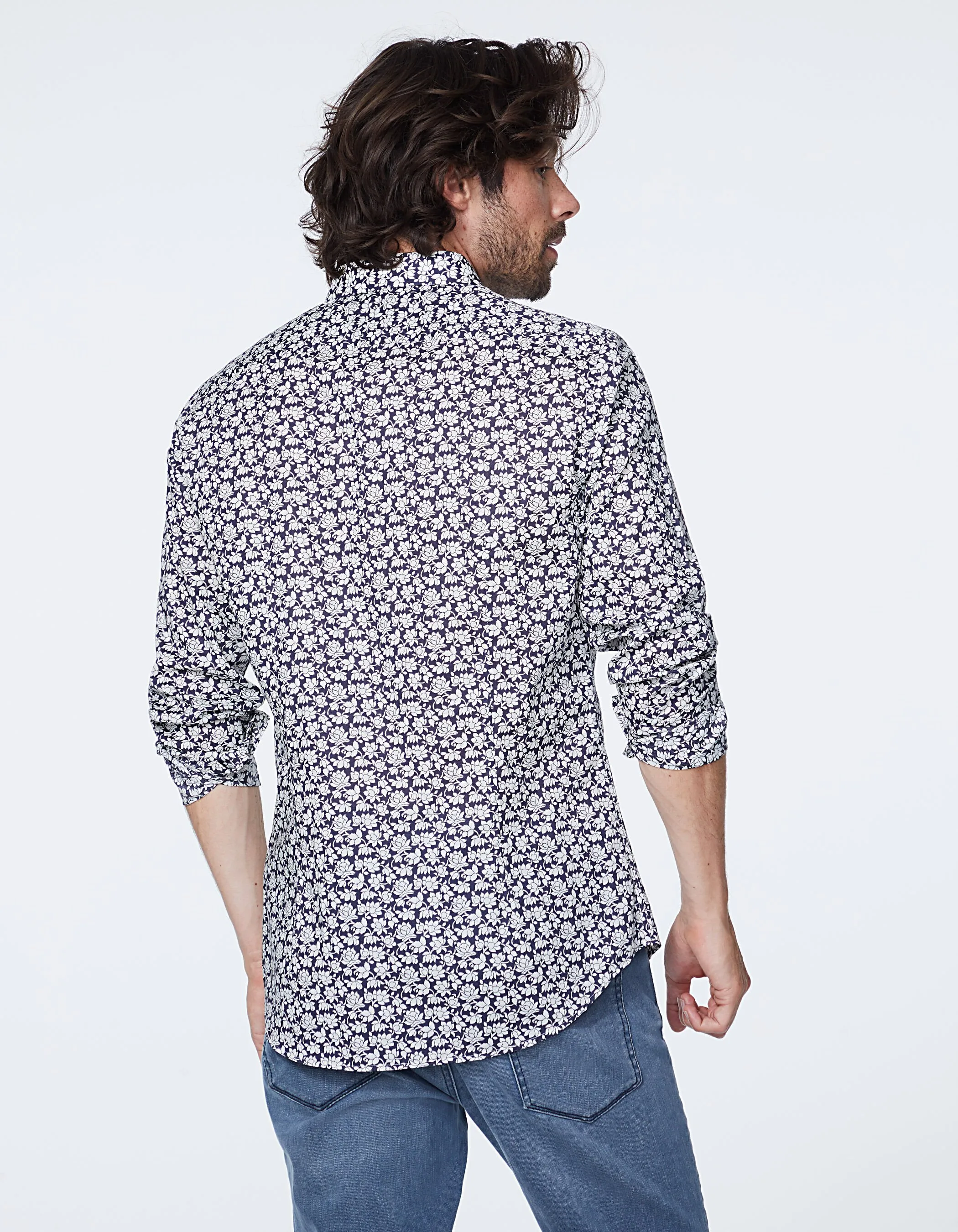 Chemise SLIM marine tissu Liberty Lotus Homme
