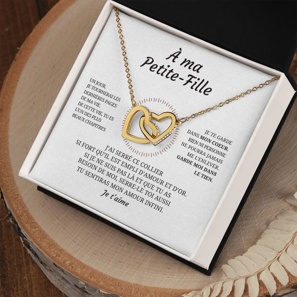 Collier pendentif COEUR CROIS + Carte cadeau pour votre petite-fille - Bijouterie famille