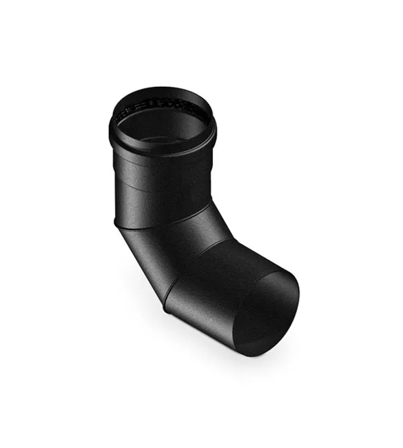 Coude 90° Acier Peint Noir Ø80 mm | Fiabilité et Esthétique