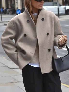 Emma - Veste en Laine épaisse avec Boutons pour Femme