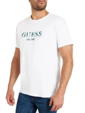 Guess Ss Cn T-Shirt En Cotton Blanc Pur - Achetez À Prix Outlet!