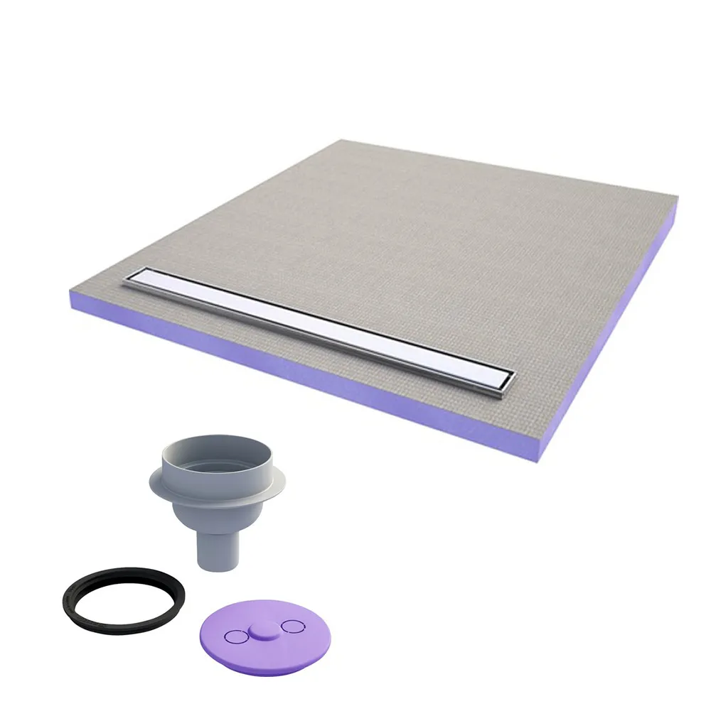 Jackon JACKOBOARD Receveur à carreler Aqua line easy avec barrette 120x90 cm +  siphon vertical (4515477 + 4515479)