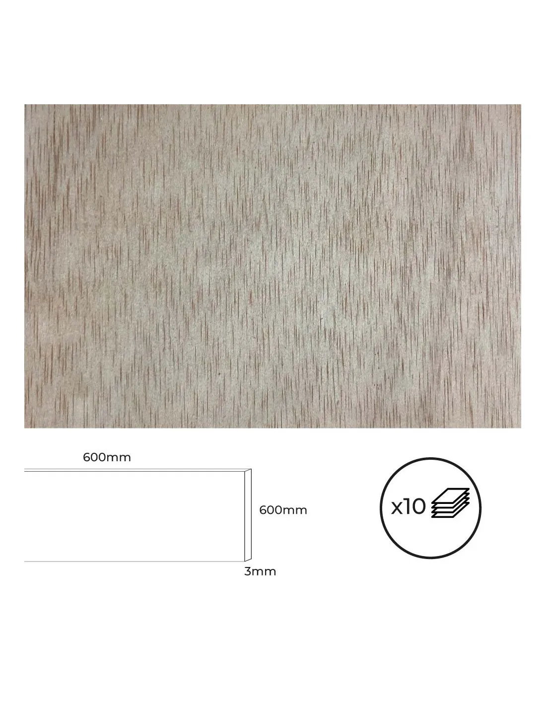 Jeu De 10 Planches Carrées 600x600x3mm. Bertini. - 3920