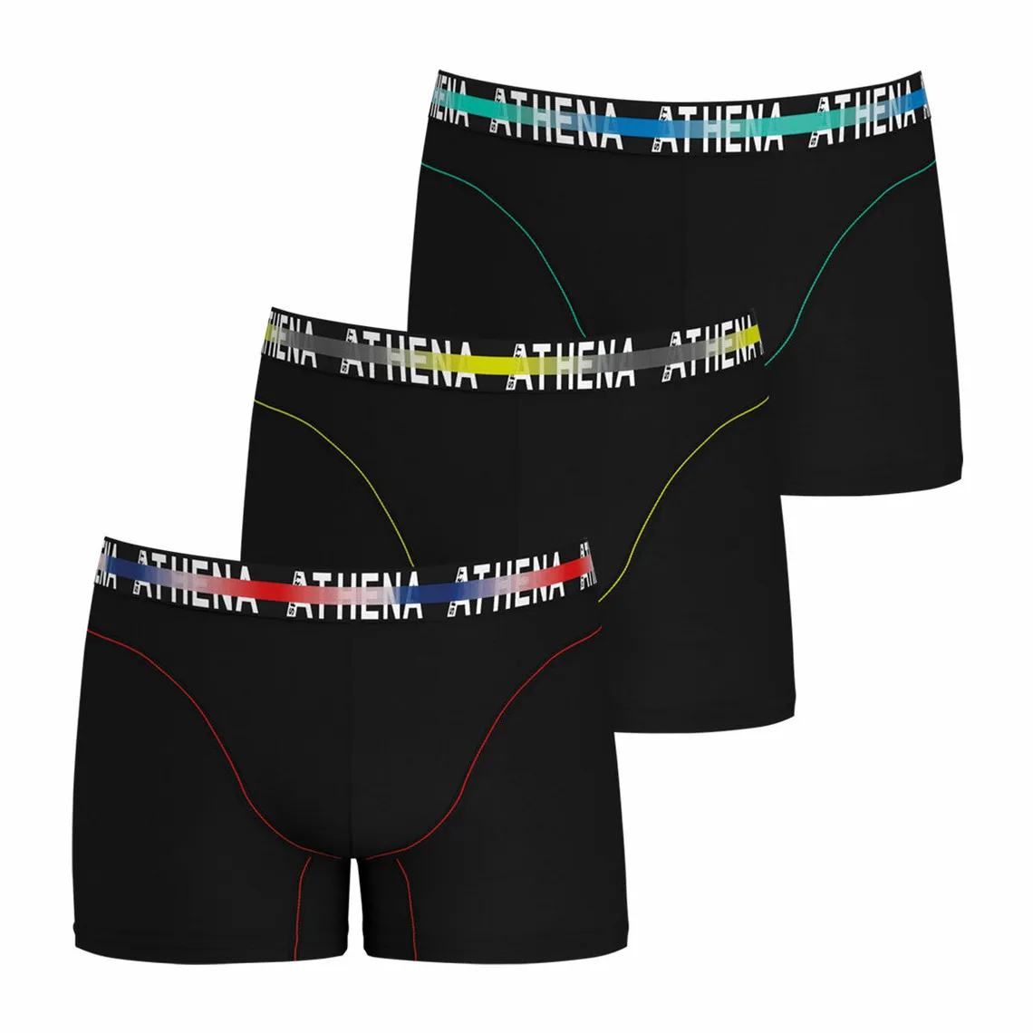 Lot de 3 boxers homme Endurance 24h Noir en coton Athéna - Caleçon Homme sur MenCorner