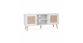 Meuble TV 2 portes à cannage