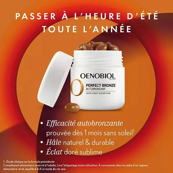 Oenobiol Perfect Bronze Complément Alimentaire Autobronzant Lot de 2 x 30 gélules
