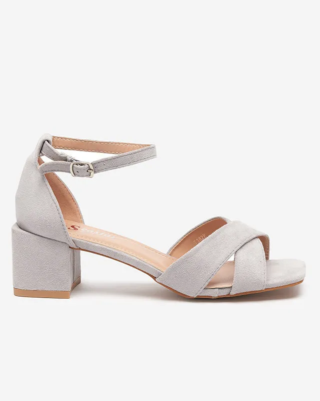 OUTLET Sandales grises pour femmes sur tige carrée basse Cefernia - Footwear