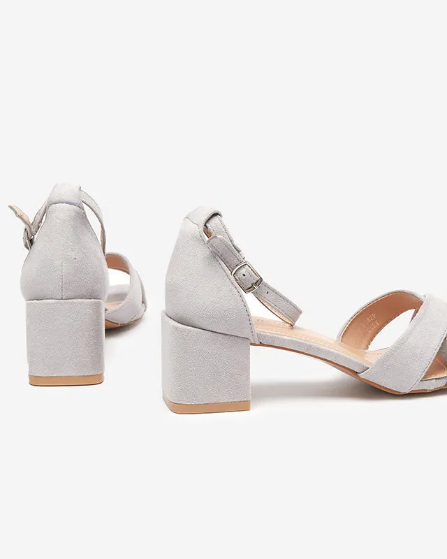 OUTLET Sandales grises pour femmes sur tige carrée basse Cefernia - Footwear