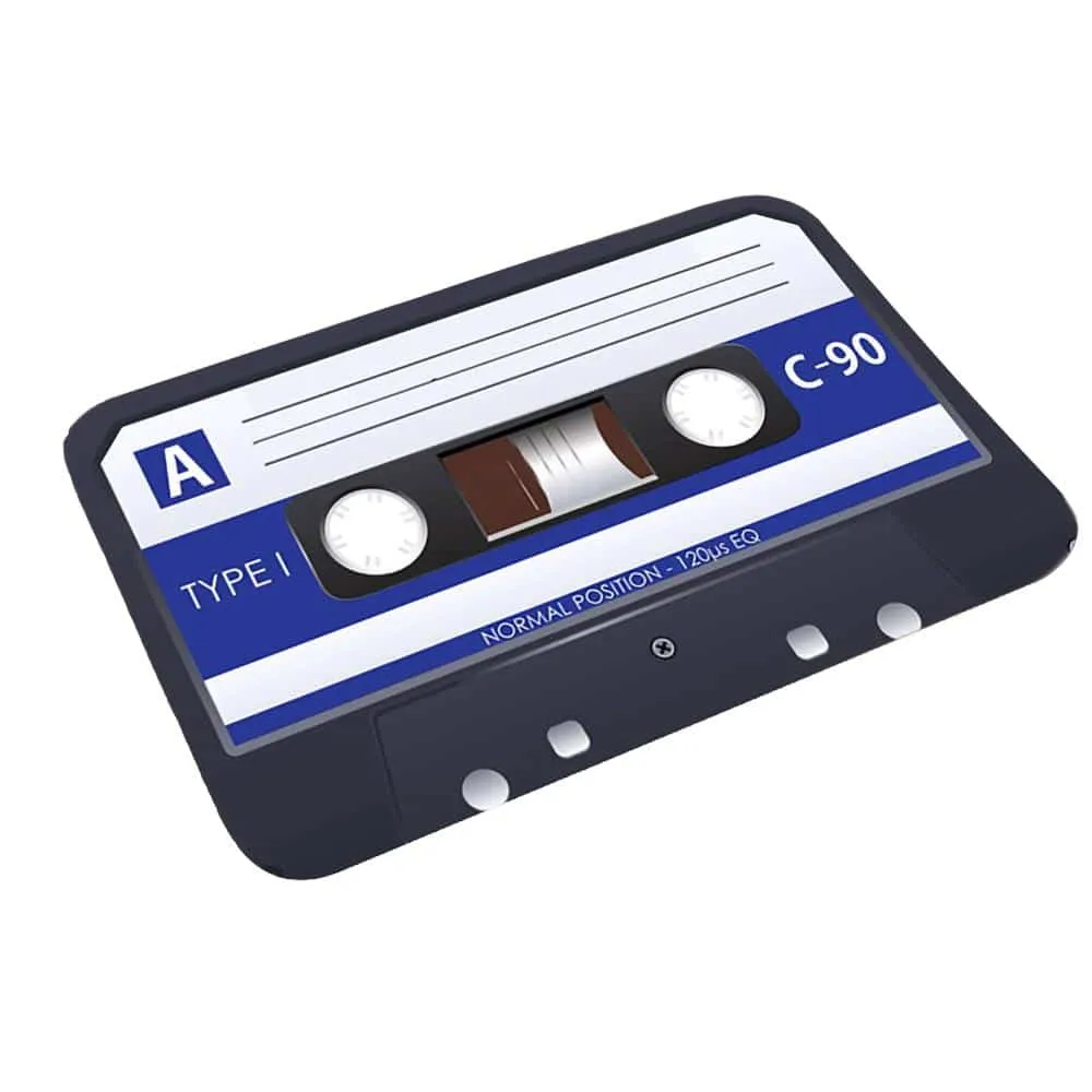 Paillasson déco imprimé cassette audio vintage 40 x 60 cm • Vintage Univers