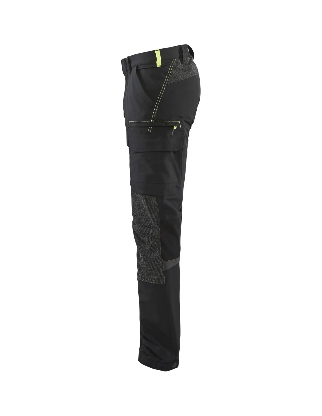 Pantalon maintenance stretch 4D Noir/Jaune fluo | 142216459933 - Blaklader