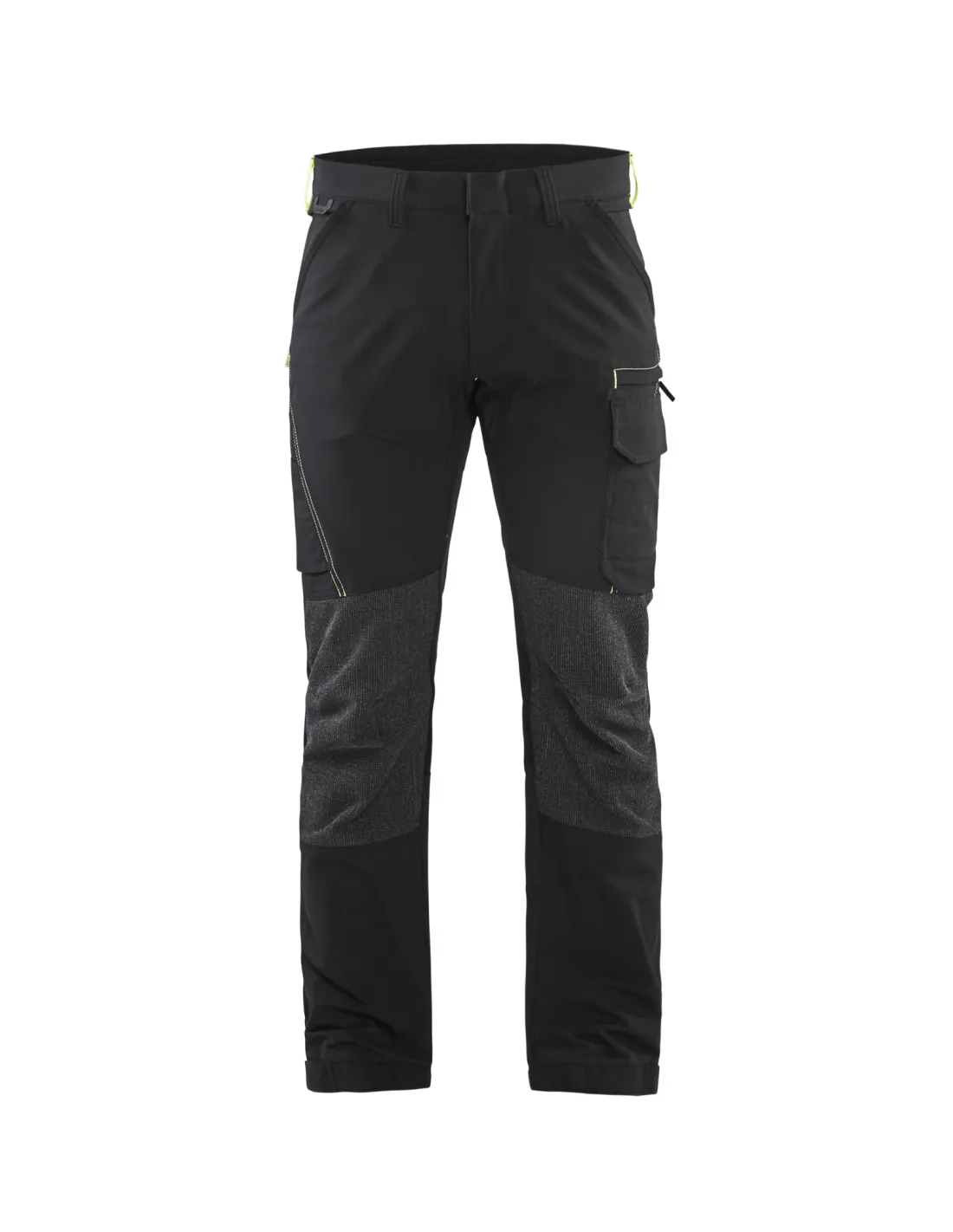 Pantalon maintenance stretch 4D Noir/Jaune fluo | 142216459933 - Blaklader