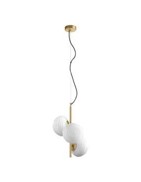 Plafonnier CIAO MBss, 3 abat-jours blancs Ø18cm, laiton mat/noir par MDC | LeonLeds