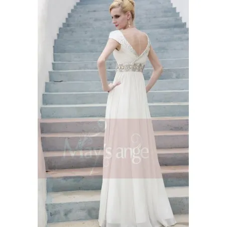 Robe de soirée pour mariage Émeline blanc casse