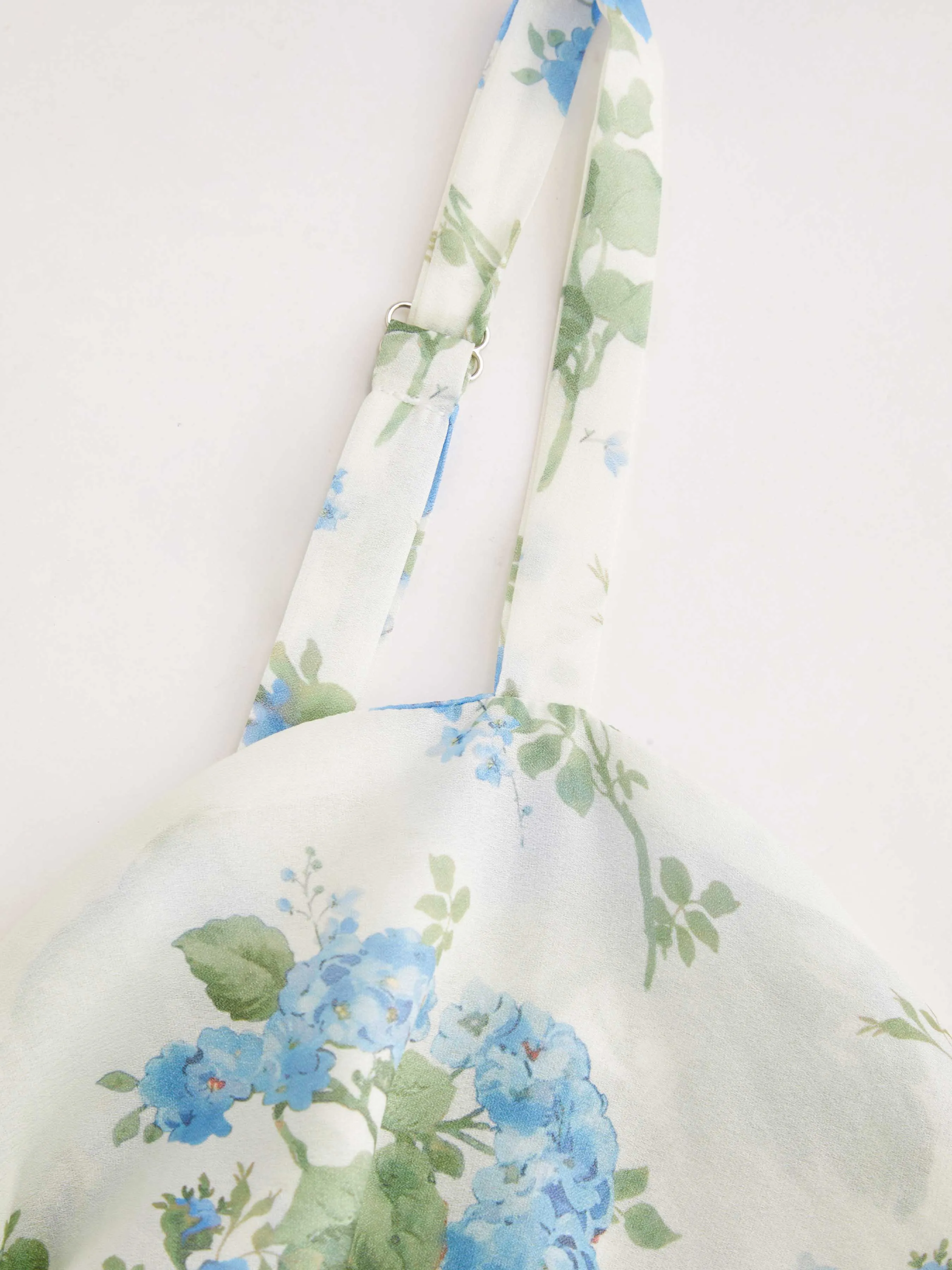 Robe Maxi à Volants Superposés et Nœud Floral Sweetheart Curve & Plus