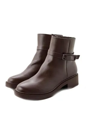 Roccobarocco Buckle Bottines Basses Avec Zip Marron Foncé - Achetez À Prix Outlet!