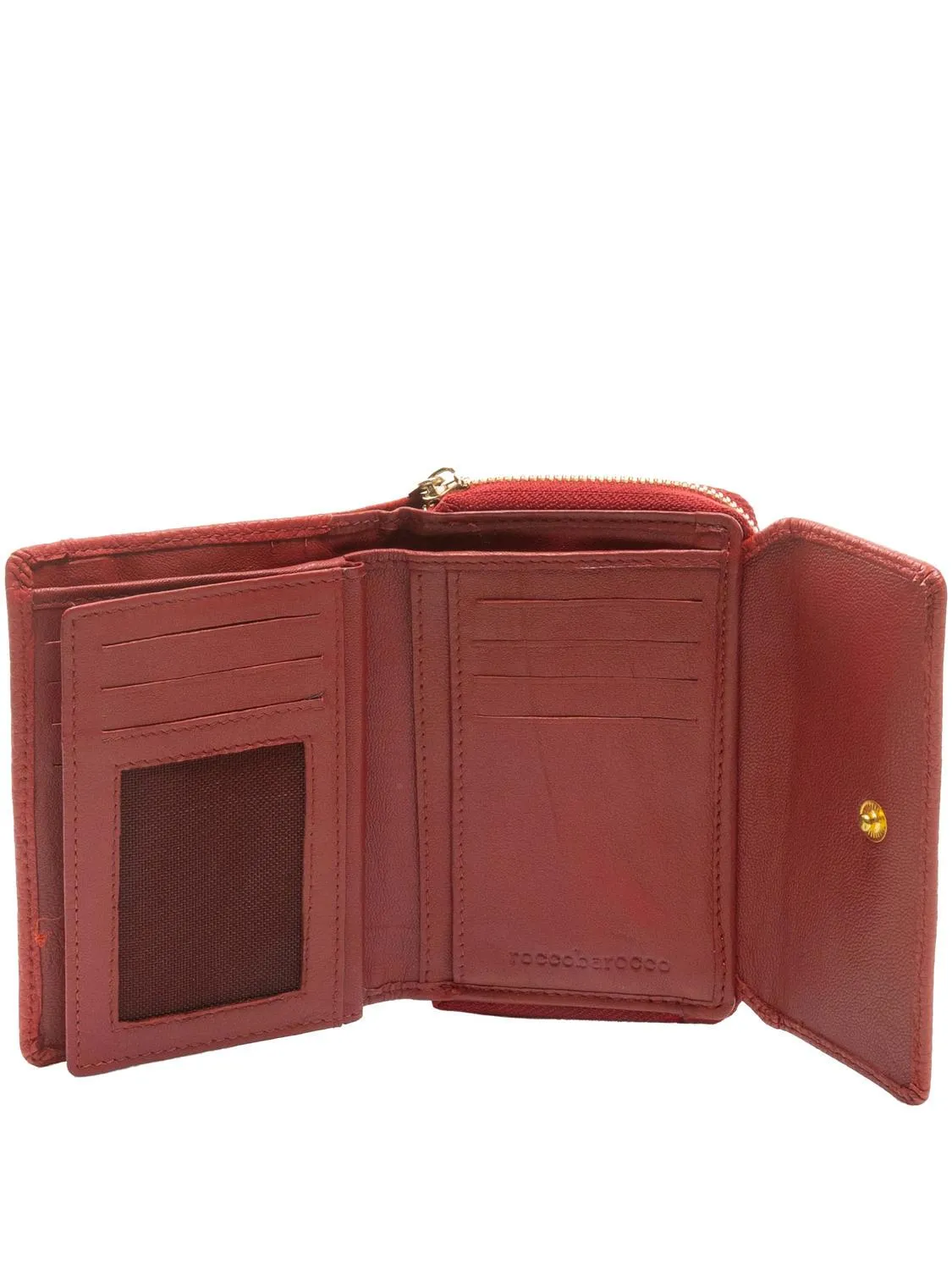 Roccobarocco Lettering  Porte-Feuille En Cuire Rouge - Achetez À Prix Outlet!