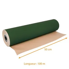 Rouleau papier cadeau kraft vert foncé 0,50x100m à l'unité