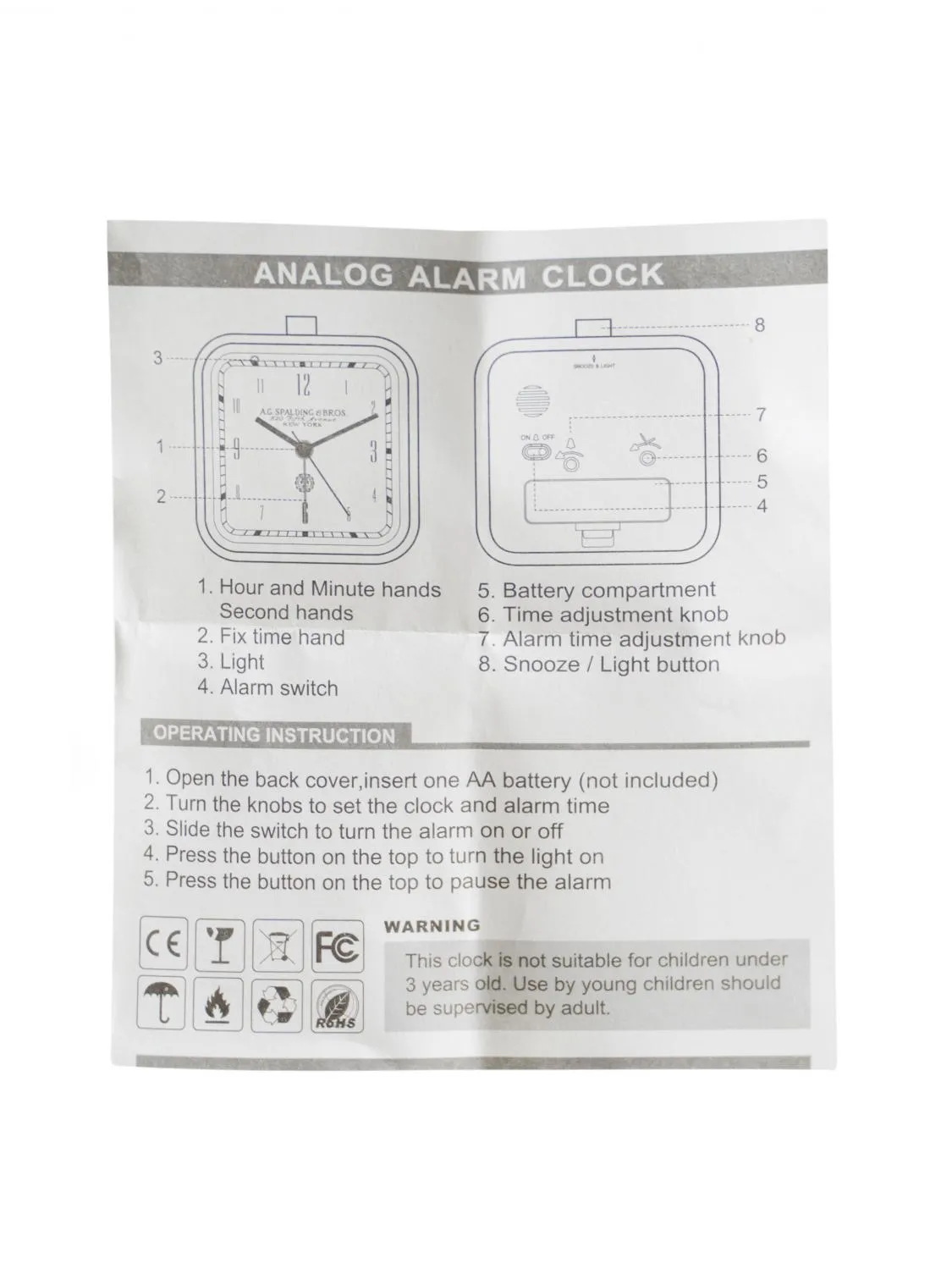 Spalding Lighted Square Réveillez-Vous Blanc - Achetez À Prix Outlet!