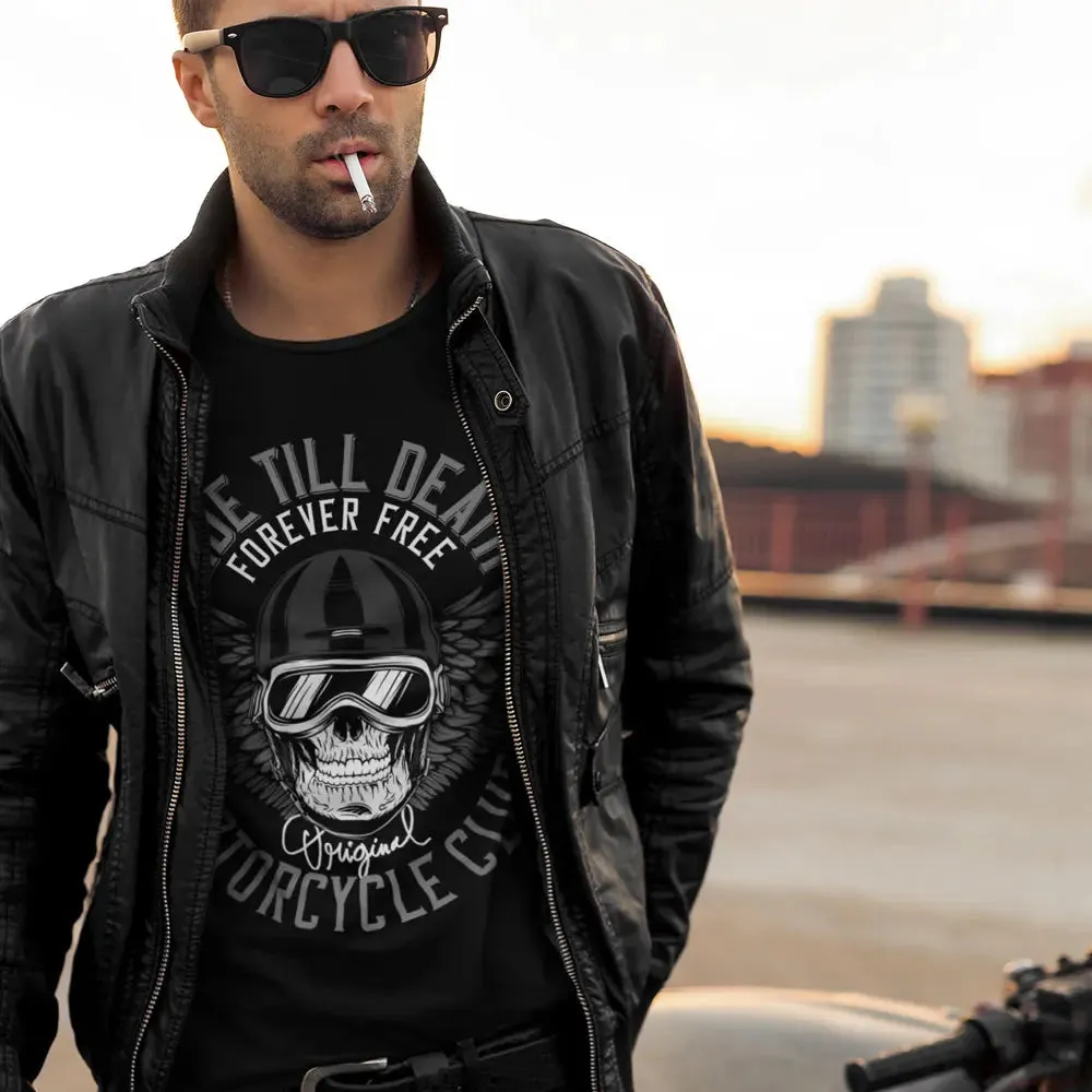 T-Shirt noir Homme ( Taille M ) Ride till death | Forever Free | Outlet
