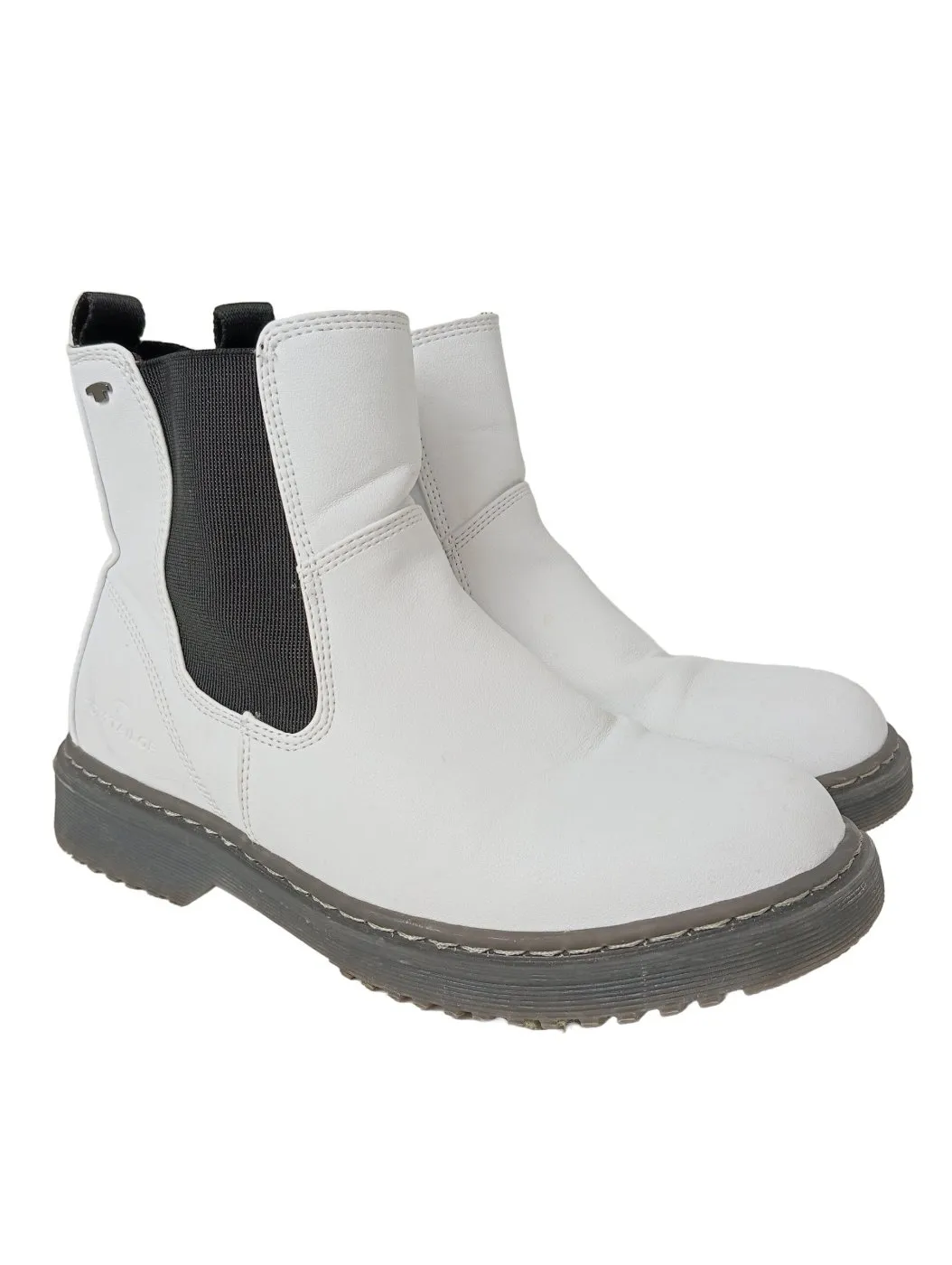 Tom Tailor Bottines à enfiler blanc-noir style décontracté