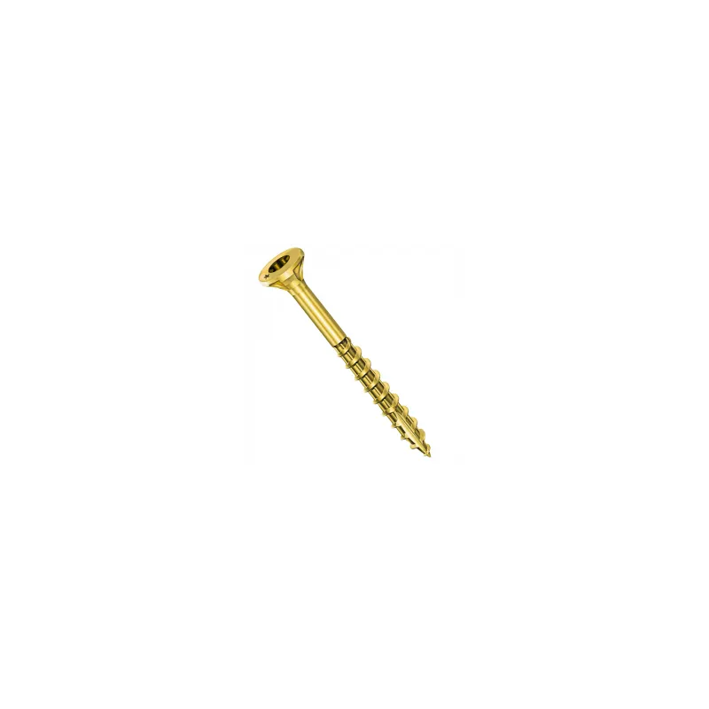 Vis bois à tête fraisée torx filetage partiel bichromaté jaune ROCKET de 4 x 50 m/m