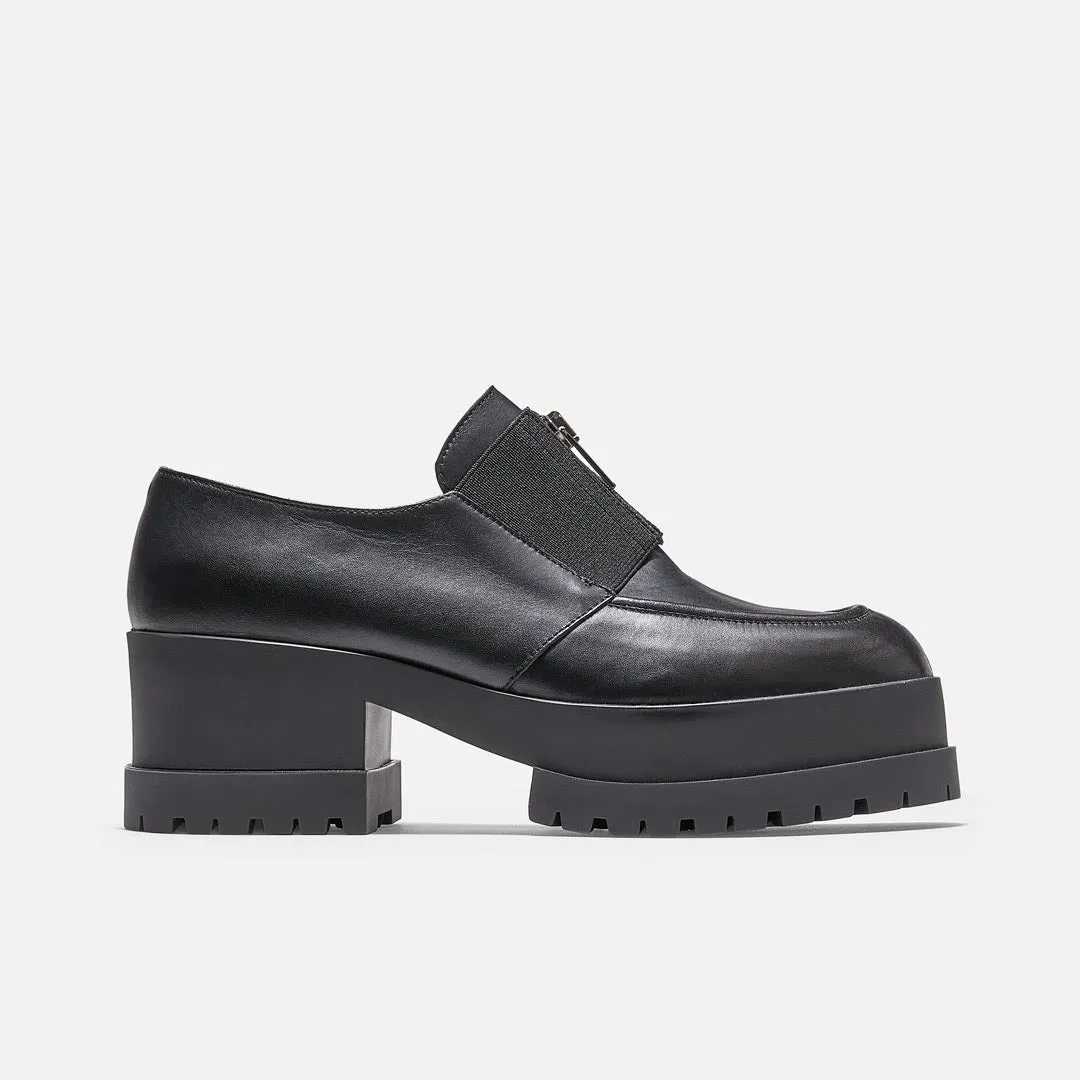WELL mocassins, cuir de veau noir || OUTLET