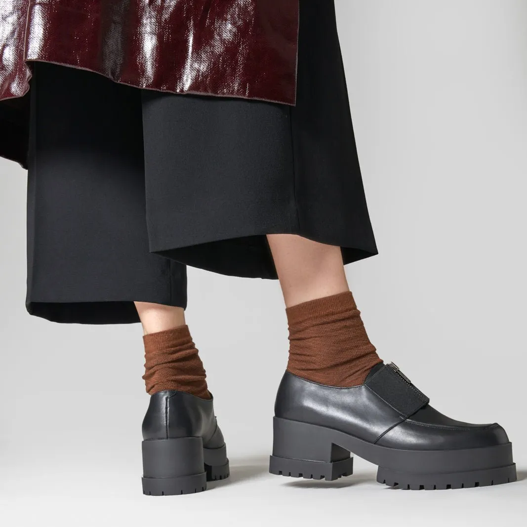 WELL mocassins, cuir de veau noir || OUTLET